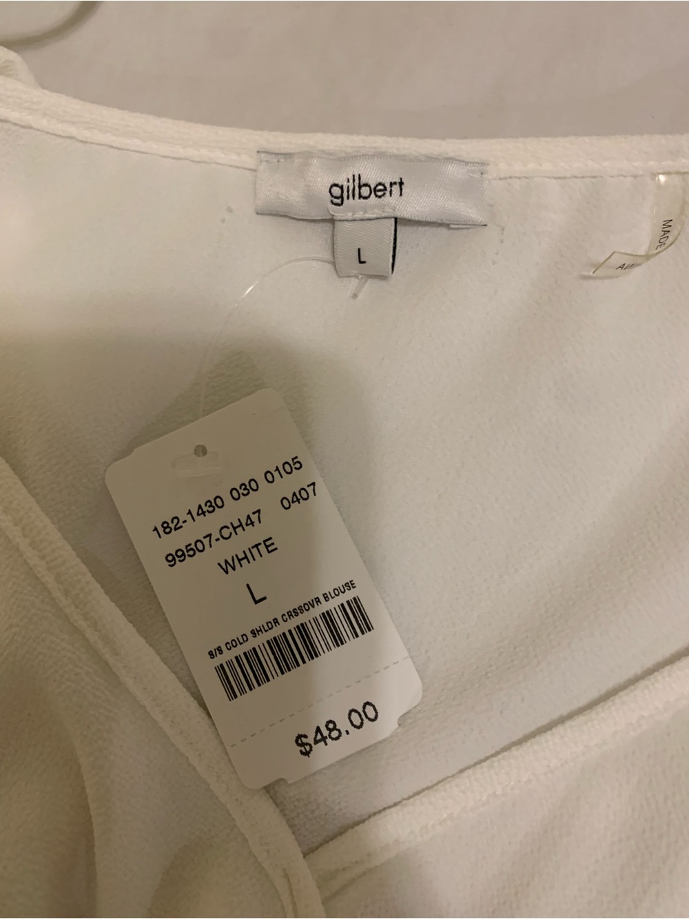 White Women's Blouse - Classic V-Neck